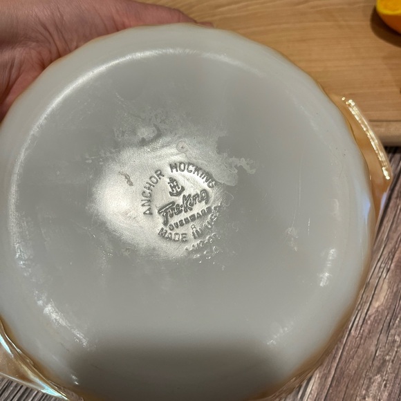 FIRE-KING ANCHOR HOCKING Swirl Mixing Bowl - Orange White - Vintage - Picture 6 of 7